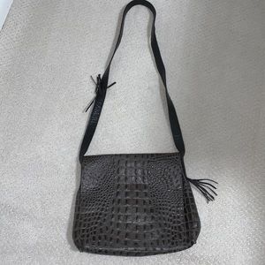 BMay Embossed suede crossbody